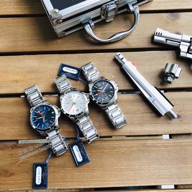 浪琴複刻男士手錶 LONGINES康卡斯系列優雅腕表運動GMT腕表  gjs2180